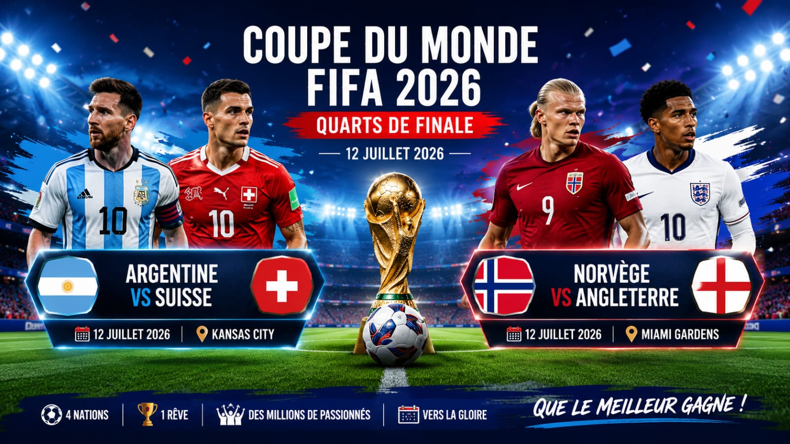 Coupe du Monde FIFA 2026 : Analyse des Matchs du 12 Juillet | Argentine vs Suisse et Norvège vs Angleterre